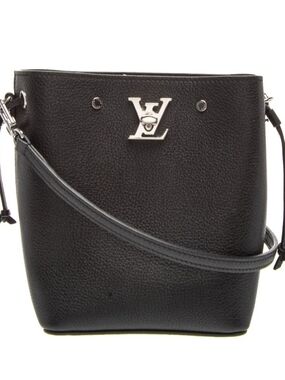 Louis Vuitton Signature Lockme Nano Leather Crossbody Bucket Bag